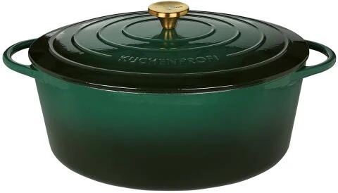 Küchenprofi Bratentopf Oval Aus Gusseisen In Racing Green 33 Cm / 25,5 X 19 Cm / 7,0 Liter / 39 Cm 1 Küchenprofi Bratentopf Oval Aus Gusseisen In Racing Green 33 Cm / 25,5 X 19 Cm / 7,0 Liter / 39 Cm