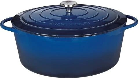 Küchenprofi Bratentopf Oval Aus Gusseisen In Ocean Blue 35 Cm / 26 X 20 Cm / 8,9 Liter / 40 Cm 1 Küchenprofi Bratentopf Oval Aus Gusseisen In Ocean Blue 35 Cm / 26 X 20 Cm / 8,9 Liter / 40 Cm