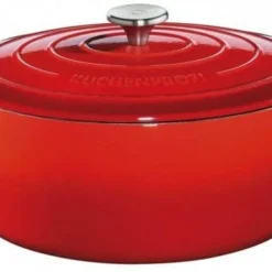 Küchenprofi Bratentopf Oval Aus Gusseisen In Classic Red 35 Cm / 27,5 X 22x5 Cm / 8,9 Liter/ / 27 Cm / 42,5 Cm