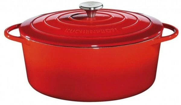 Küchenprofi Bratentopf Oval Aus Gusseisen In Classic Red 31 Cm / 24 X 18 Cm / 6Liter/ 24 Cm / 37,9 Cm 1 Küchenprofi Bratentopf Oval Aus Gusseisen In Classic Red 31 Cm / 24 X 18 Cm / 6Liter/ 24 Cm / 37,9 Cm