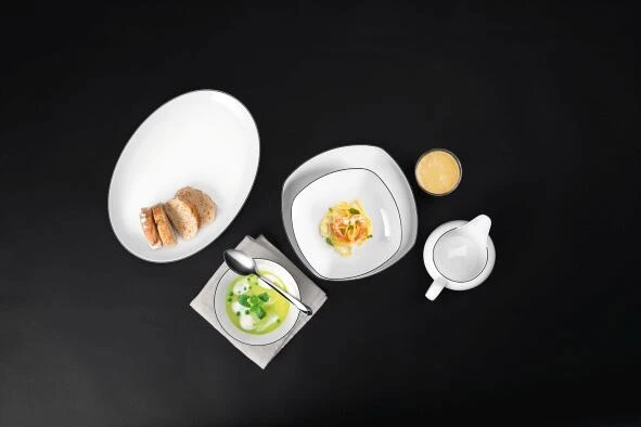 Seltmann Weiden Lido Black Line Tafelservice 12-teilig Eckig 3 Seltmann Weiden Lido Black Line Tafelservice 12-teilig Eckig - Image 3