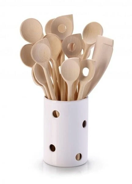 Continenta Kochlöffel Spitz Mit Loch Aus Buche Natur 2 Continenta Kochlöffel Spitz Mit Loch Aus Buche Natur - Image 2