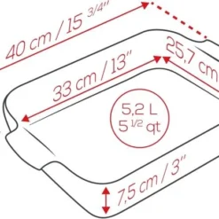 Appolia Auflaufform Rechteckig In Senfgelb 40 Cm / 5,2 Liter 23 Appolia Auflaufform Rechteckig In Senfgelb 40 Cm / 5,2 Liter -STAUB shop APPOLIA DIMENSIONS Rectangle 40 1 3