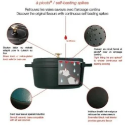 Staub Cocotte Rund Aus Gusseisen In Zimt 26, 24 Cm / 12 Cm/ 5,2 Liter -STAUB shop Braeter Eigenschaften l 3