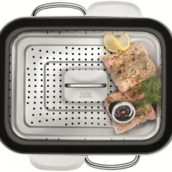 Silit Brat- & Dampfgarsystem Ecompact Mit 2 Einsätzen In Energy Red 10 Silit Brat- & Dampfgarsystem Ecompact Mit 2 Einsätzen In Energy Red -STAUB shop Einsatz niedrig Lachs