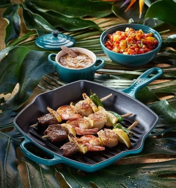 Le Creuset Grillpfanne Signature Quadratisch In Deep Teal 3 Le Creuset Grillpfanne Signature Quadratisch In Deep Teal - Image 3