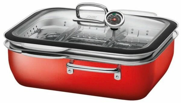 Silit Brat- & Dampfgarsystem Ecompact Mit 2 Einsätzen In Energy Red 1 Silit Brat- & Dampfgarsystem Ecompact Mit 2 Einsätzen In Energy Red