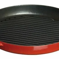 Staub Grillpfanne Rund Mit Seitengriffen In Kirschrot 22 Cm